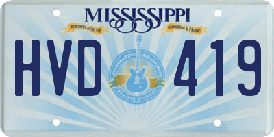 MS license plate HVD419