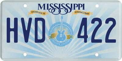 MS license plate HVD422