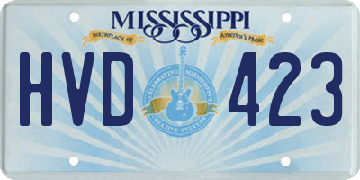 MS license plate HVD423