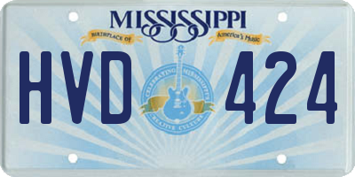MS license plate HVD424