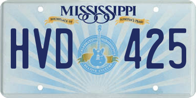 MS license plate HVD425