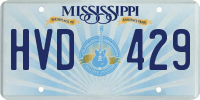 MS license plate HVD429