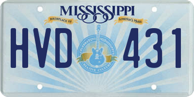 MS license plate HVD431