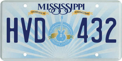MS license plate HVD432