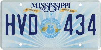 MS license plate HVD434