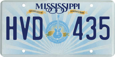 MS license plate HVD435