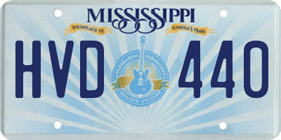 MS license plate HVD440