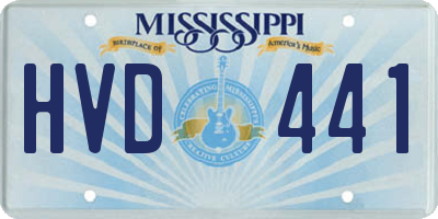 MS license plate HVD441
