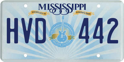 MS license plate HVD442