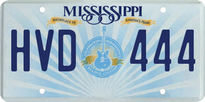 MS license plate HVD444
