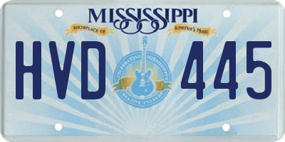 MS license plate HVD445