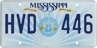 MS license plate HVD446