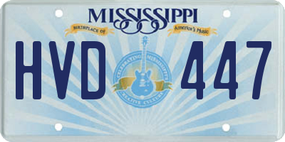 MS license plate HVD447
