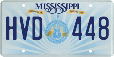 MS license plate HVD448