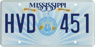MS license plate HVD451
