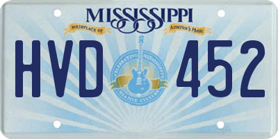 MS license plate HVD452