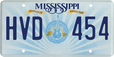 MS license plate HVD454