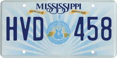 MS license plate HVD458