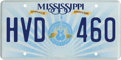 MS license plate HVD460