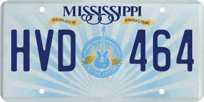 MS license plate HVD464