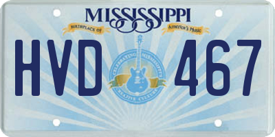 MS license plate HVD467