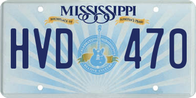 MS license plate HVD470