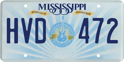 MS license plate HVD472