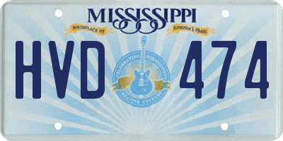 MS license plate HVD474