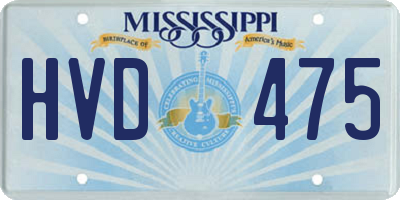 MS license plate HVD475