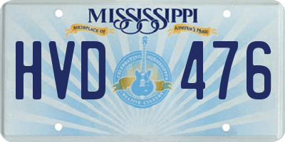 MS license plate HVD476