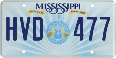 MS license plate HVD477
