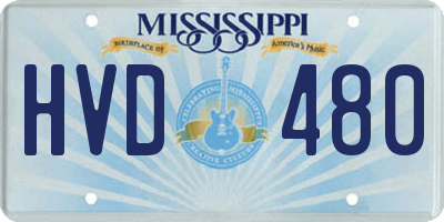 MS license plate HVD480