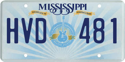 MS license plate HVD481