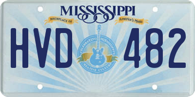 MS license plate HVD482