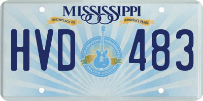 MS license plate HVD483