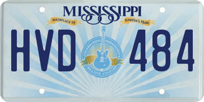 MS license plate HVD484