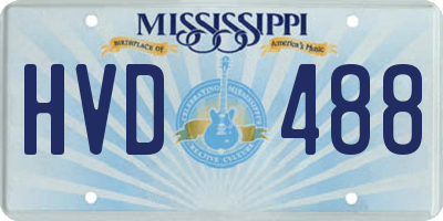 MS license plate HVD488