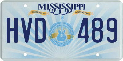 MS license plate HVD489