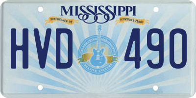 MS license plate HVD490