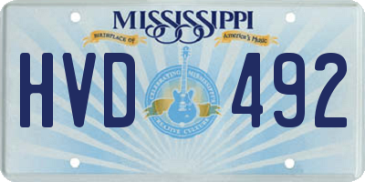 MS license plate HVD492