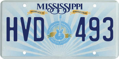 MS license plate HVD493