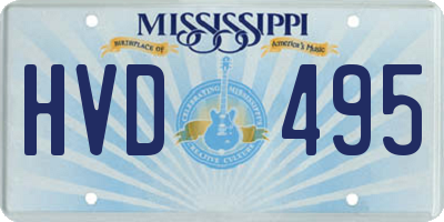MS license plate HVD495