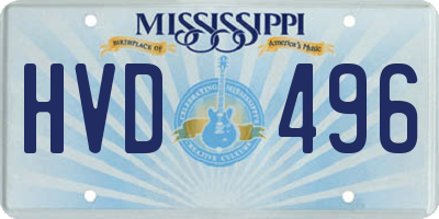 MS license plate HVD496