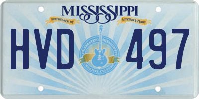 MS license plate HVD497