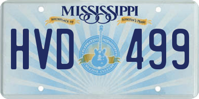 MS license plate HVD499