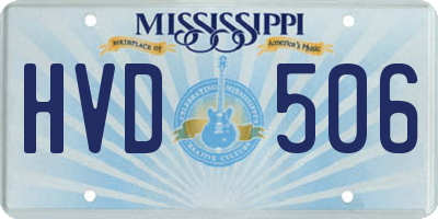 MS license plate HVD506