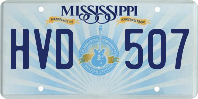 MS license plate HVD507
