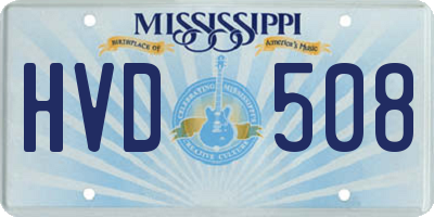 MS license plate HVD508