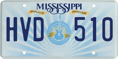 MS license plate HVD510