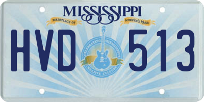 MS license plate HVD513